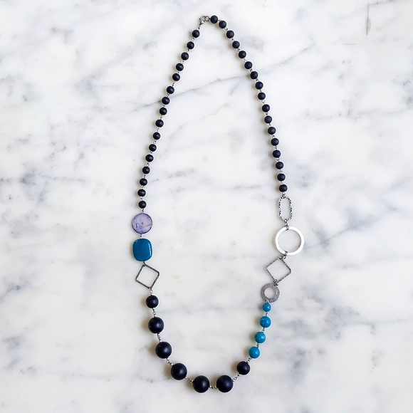 NWOT. The Limited Multiple Shapes/Colors/Materials Chained Necklace. - Picture 3 of 5